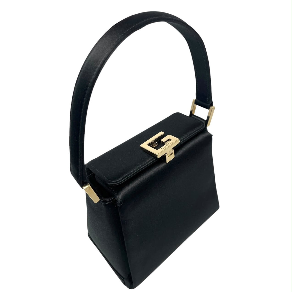 Gucci Black Mini Satin Top Handle Bag
