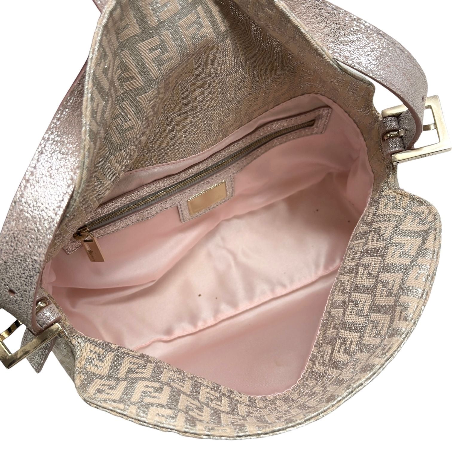 Fendi Pink Shimmer Baguette Bag