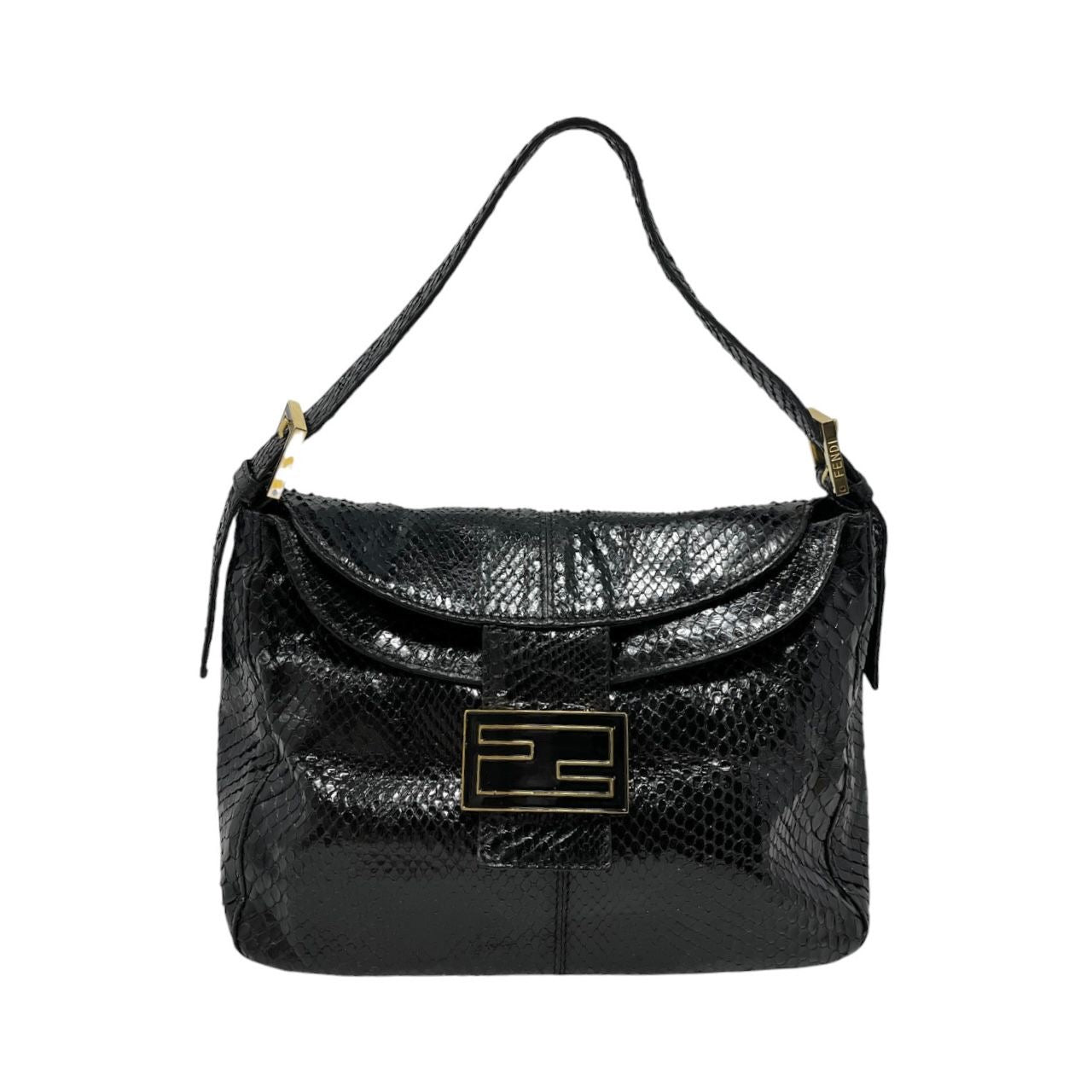 Fendi Black Snakeskin Shoulder Bag