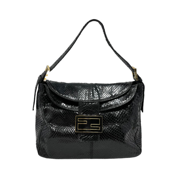 Fendi Black Snakeskin Shoulder Bag