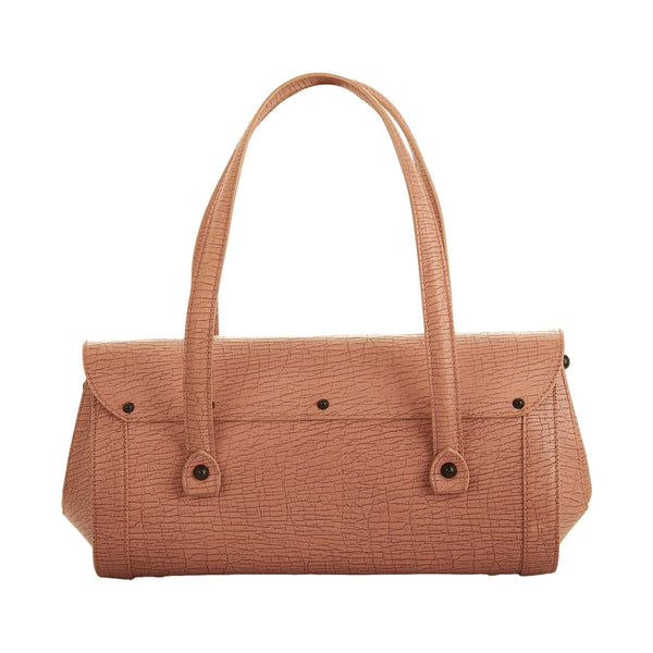 Gucci Pink Textured Leather Bamboo Shoulder Bag