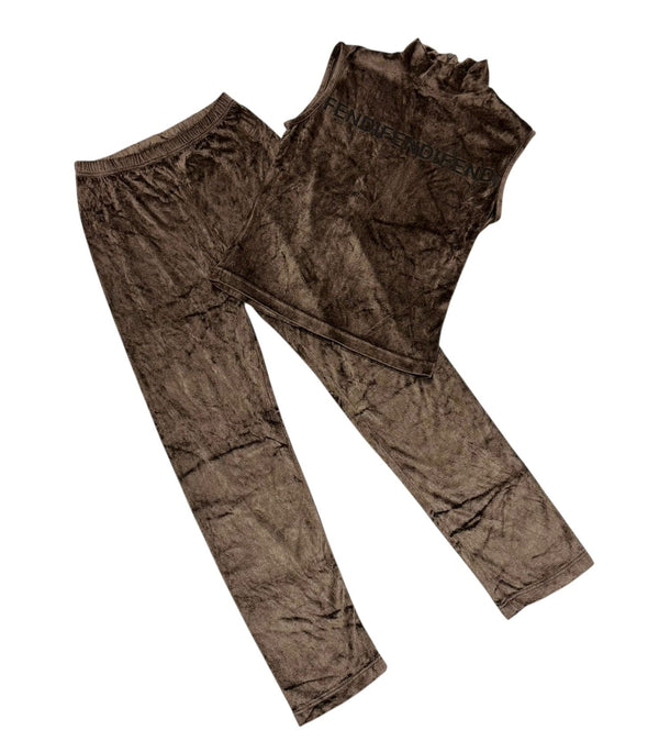 Fendi Brown Velour Logo Set