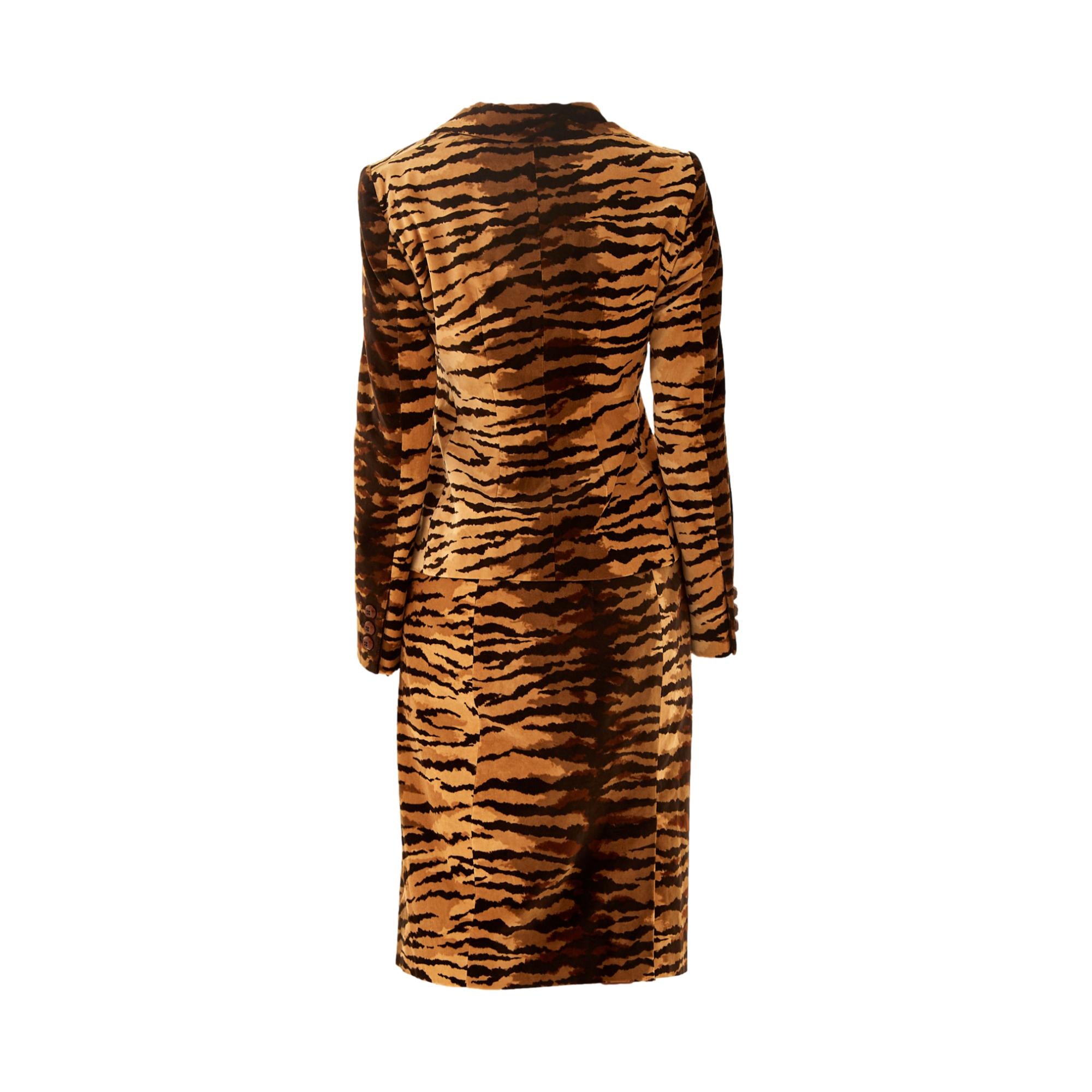 Moschino Velvet Tiger Stripe Skirt Set