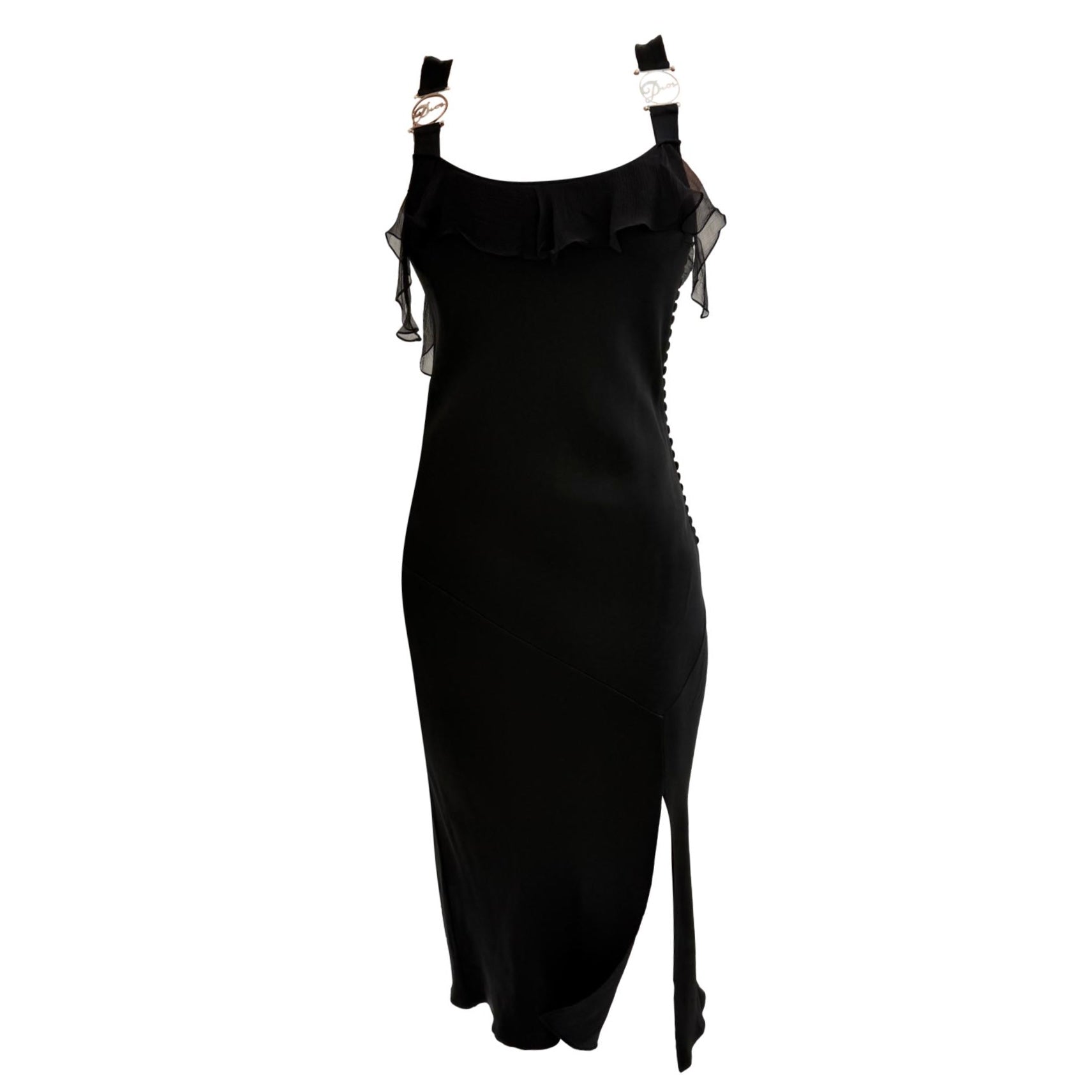 Dior Black Logo Hardware Strap Dress