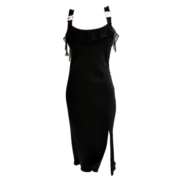 Dior Black Logo Hardware Strap Dress