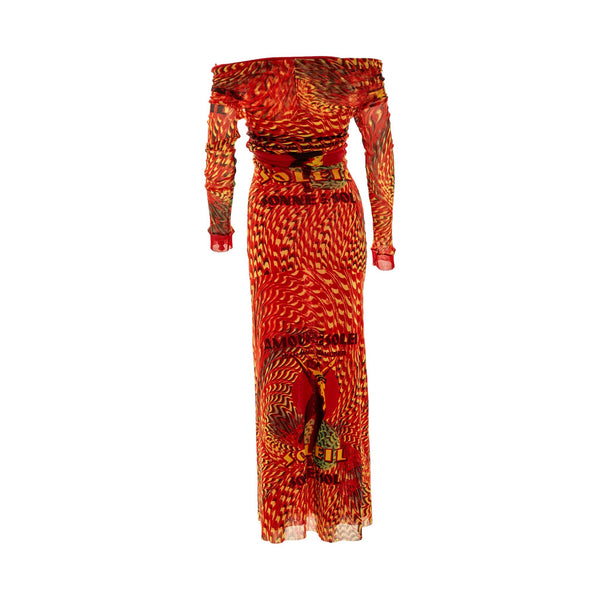 Jean Paul Gaultier Red Soleil Print Dress