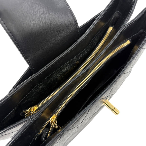 Chanel Black Lambskin Clasp Shoulder Bag