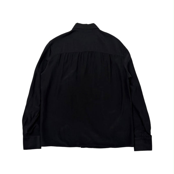 Celine Black Logo Button Down Top