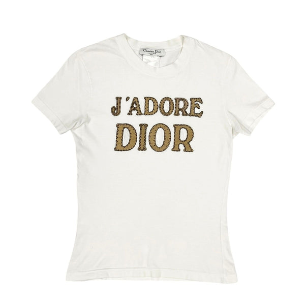 Dior J'Adore White Stitched Logo Top