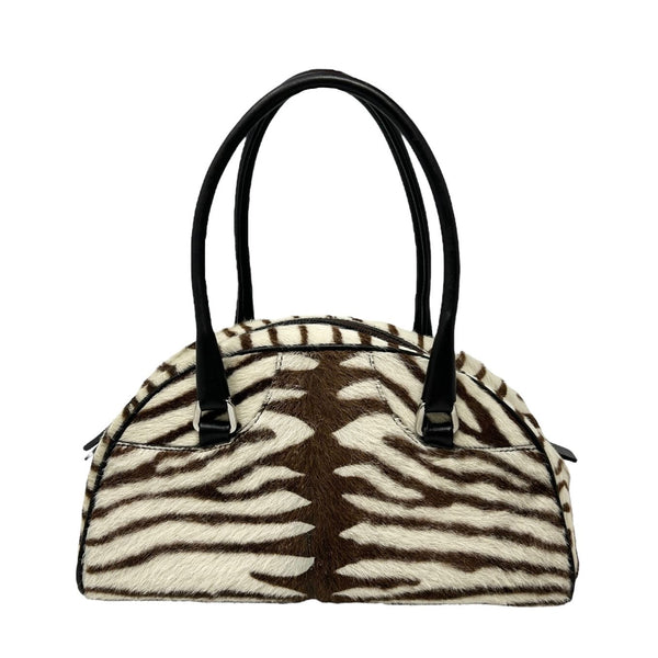 Prada Brown Zebra Top Handle Bag