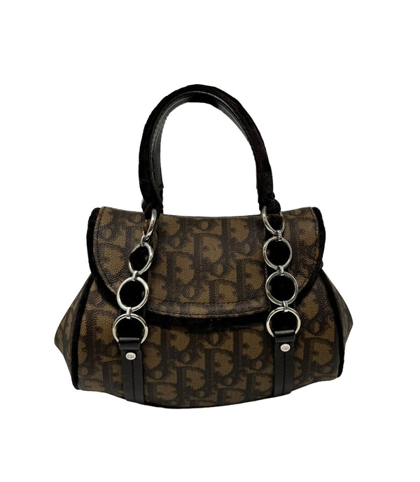 Dior Brown Logo Bow Mini Top Handle