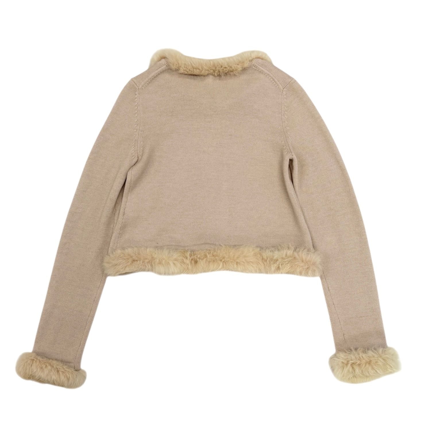 Burberry Tan Fur Trimmed Sweater