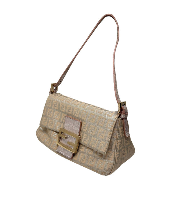 Fendi Pink Shimmer Mini Baguette