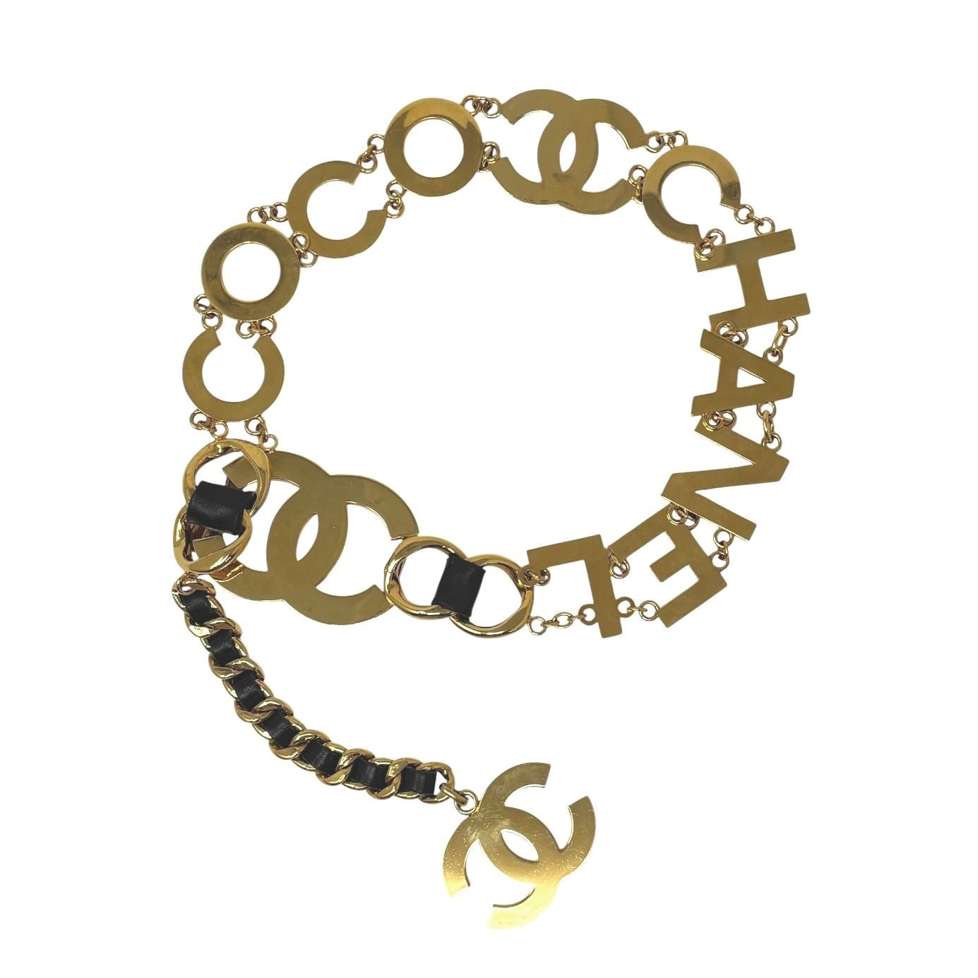 Chanel Gold Jumbo Logo Chain Belt