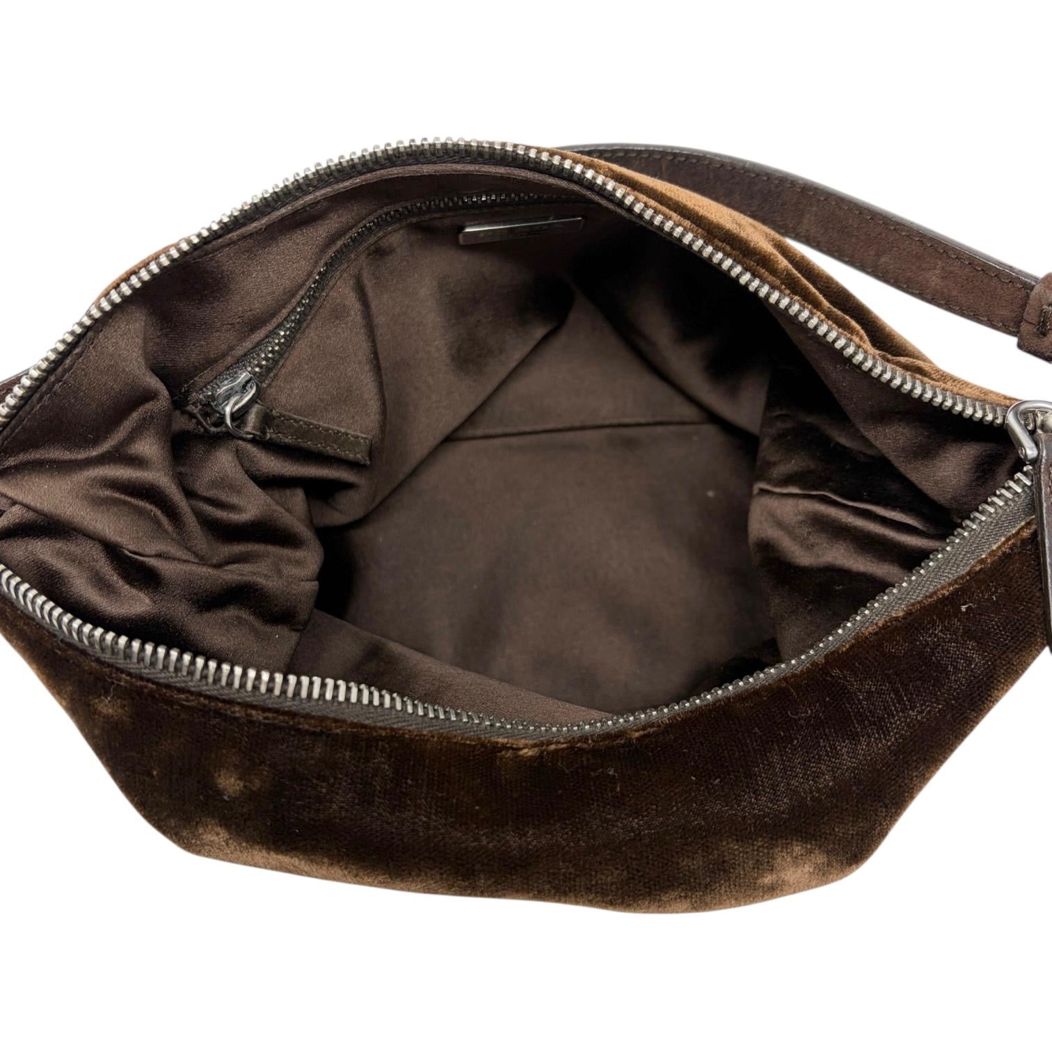 Prada Brown Velvet Shoulder Bag