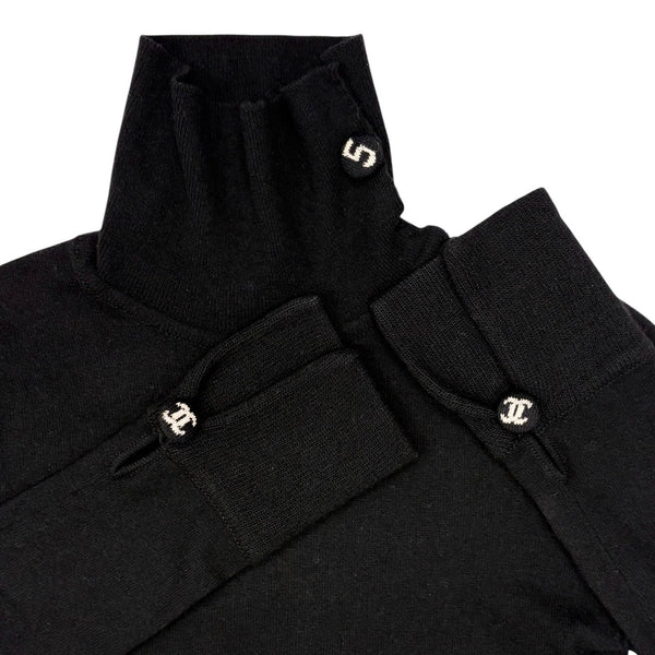 Chanel Black Cashmere Turtleneck Sweater