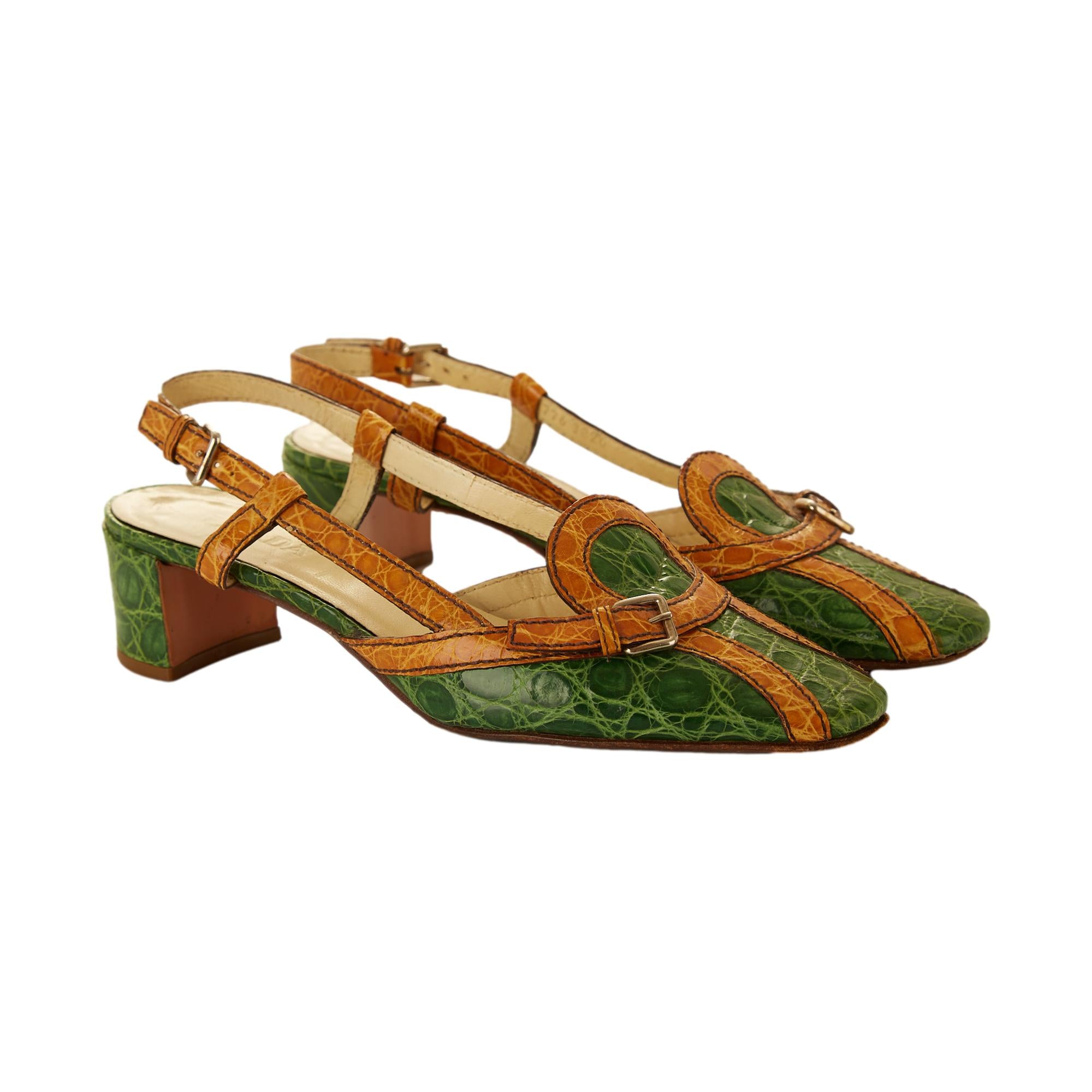 Prada Two Tone Patent Kitten Heels