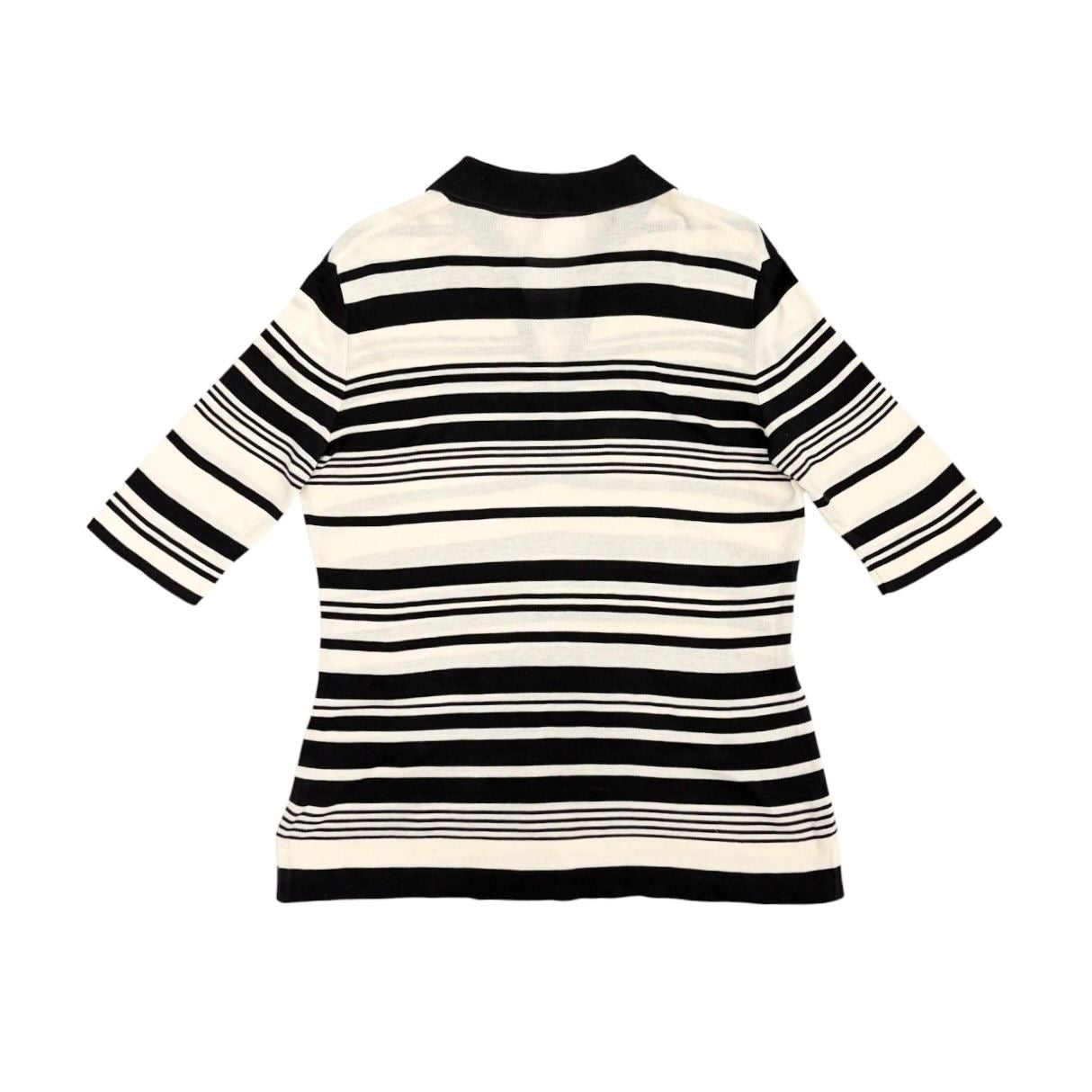 Chanel Black Striped Long Sleeve Top