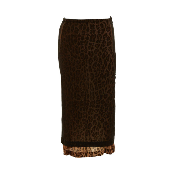 Dolce & Gabbana Cheetah + Black Mesh Skirt