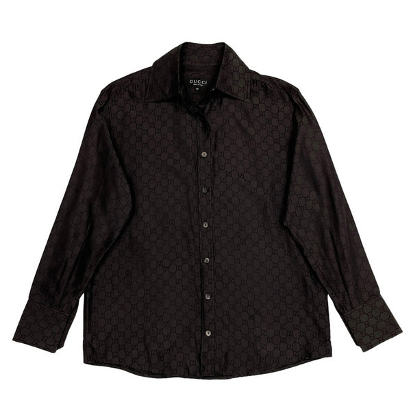 Gucci Black Logo Button Down