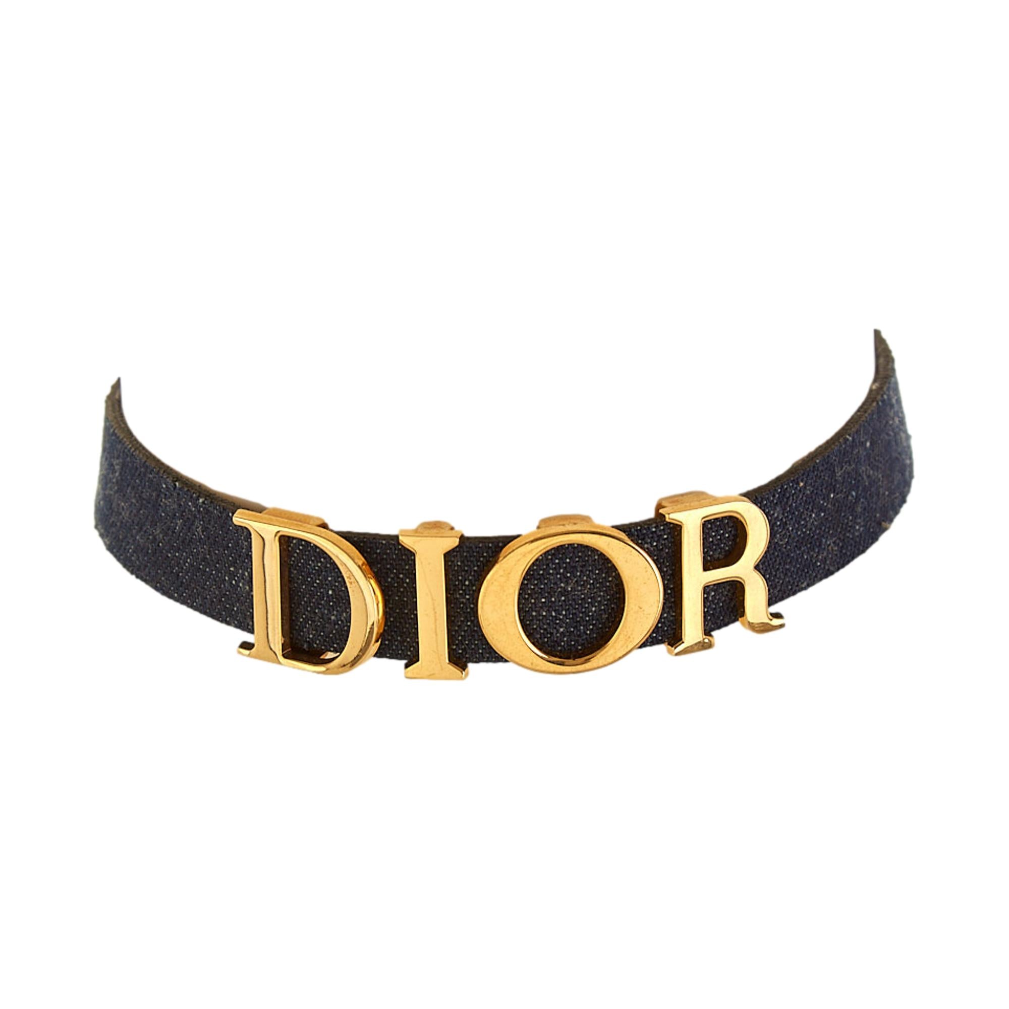Dior Denim Logo Choker