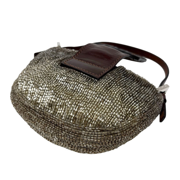 Fendi Bronze Beaded Croissant Bag