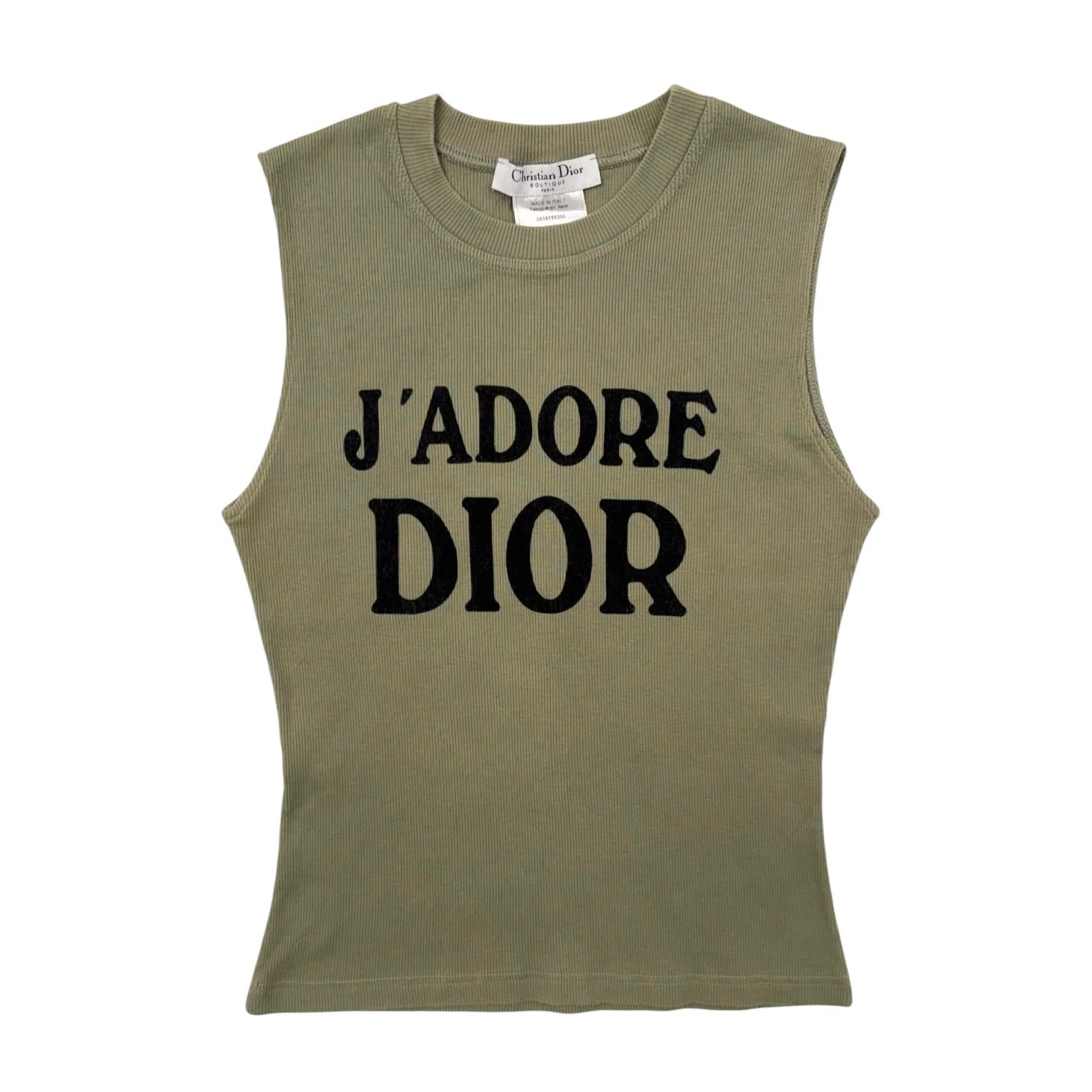 Dior J'Adore Army Green Ribbed Tank