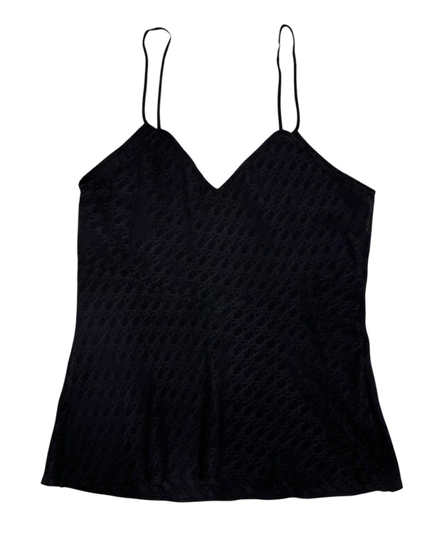 Dior Black Silk Logo Tank Top