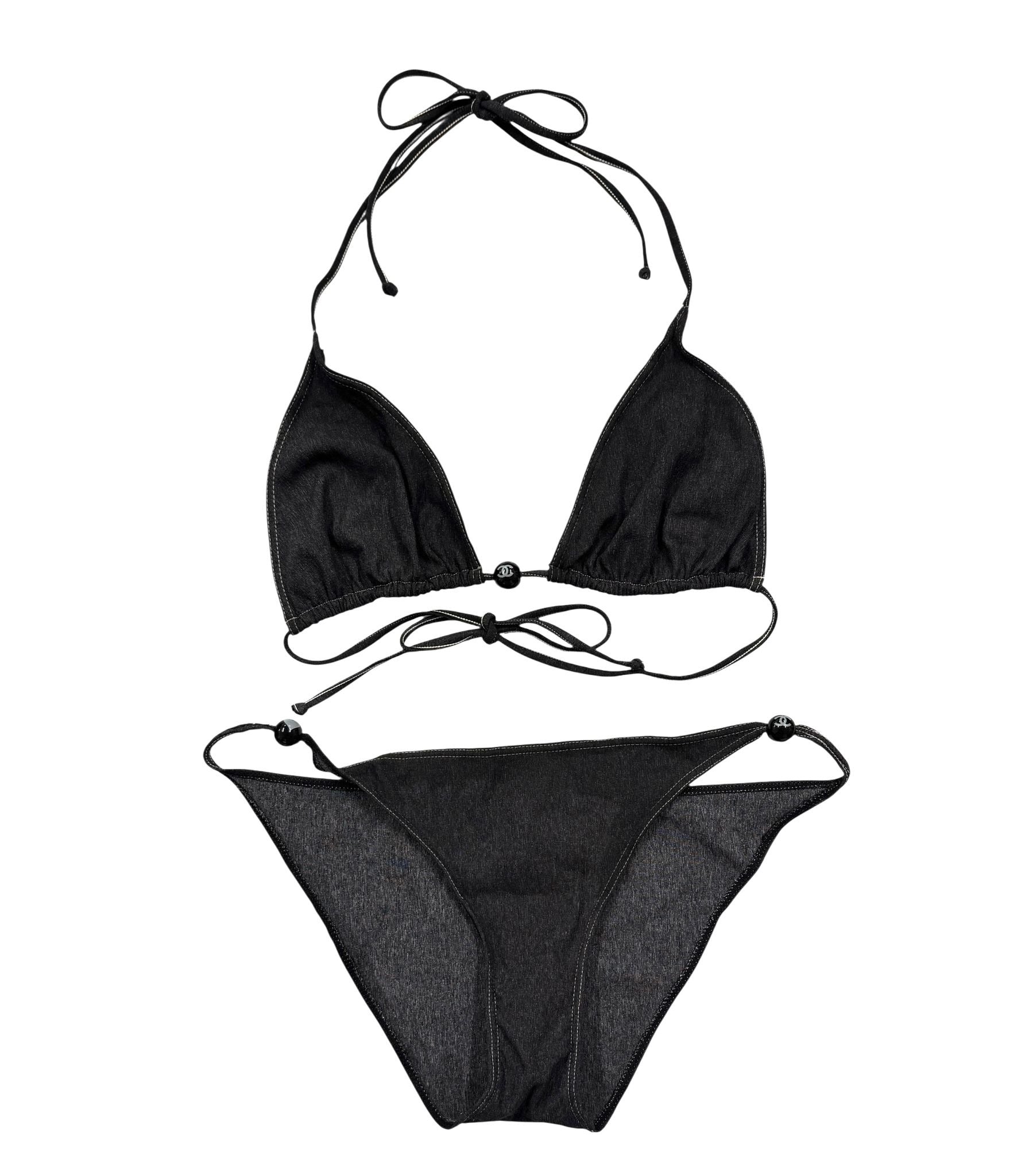 Chanel Black Heart Bikini