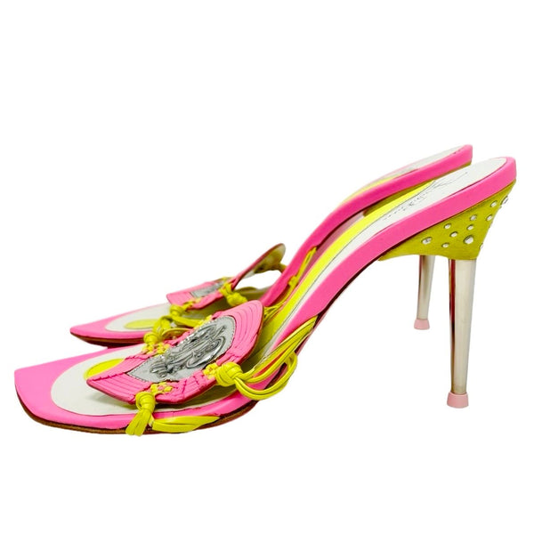 Pucci Pink Logo Rhinestone Heels