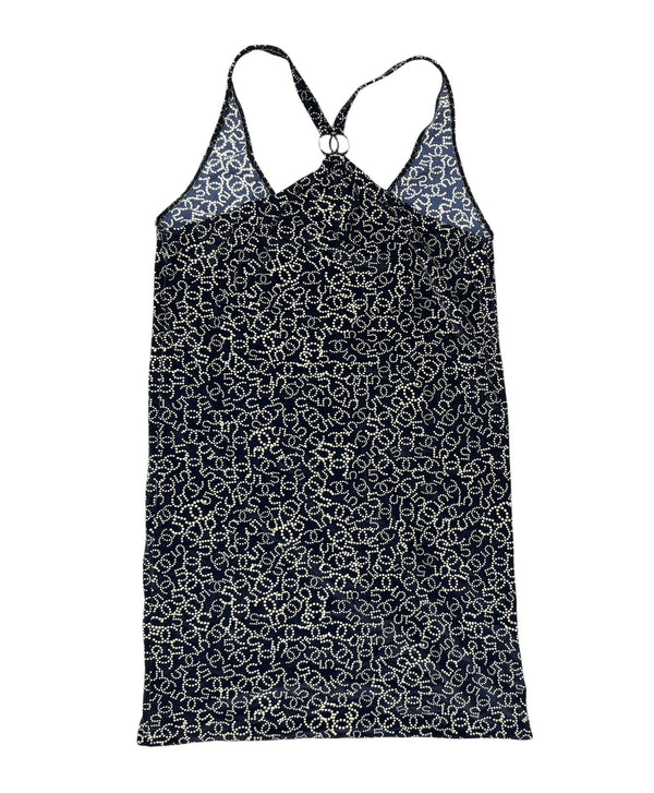 Chanel Navy Velour Logo Dress