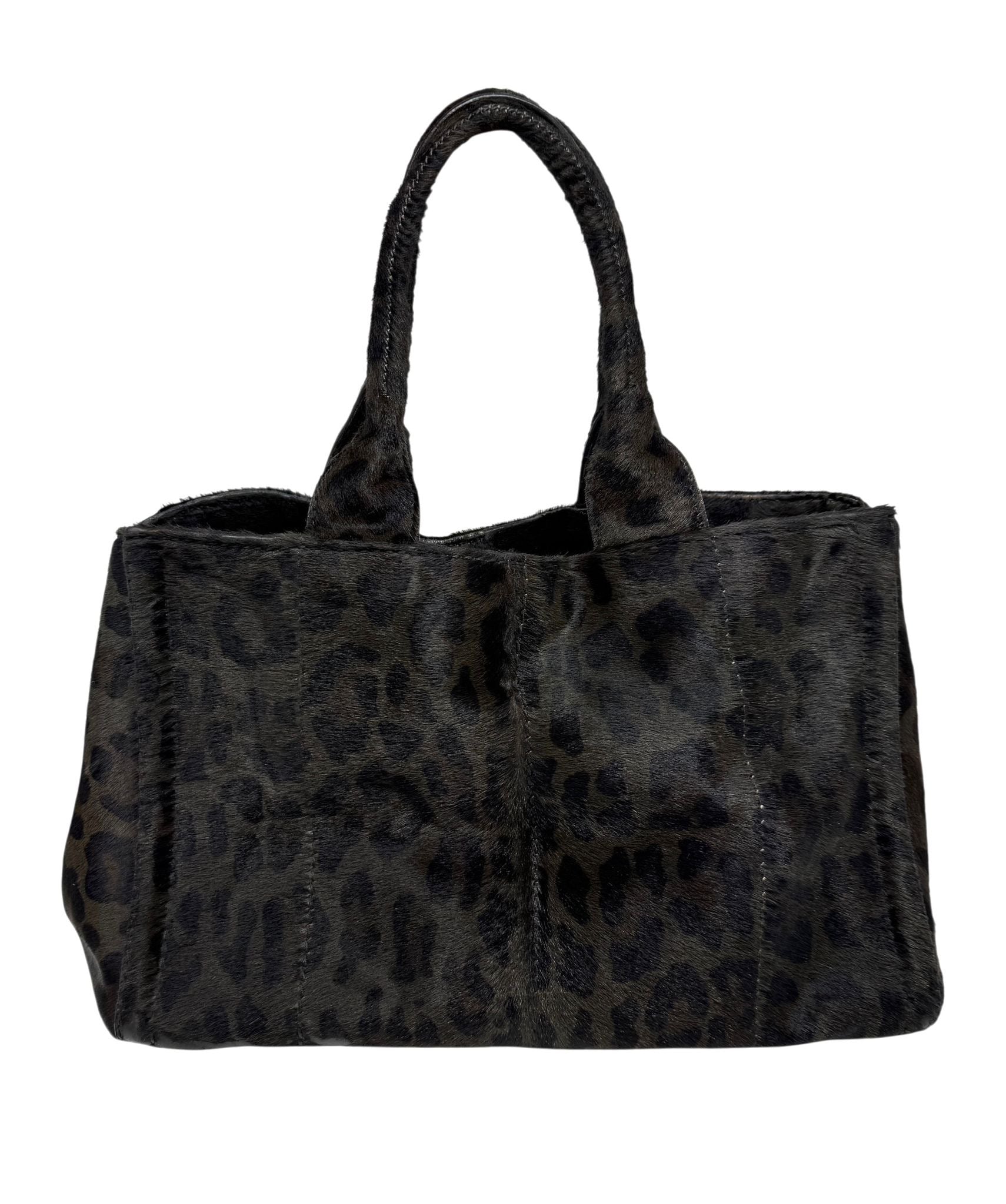 Prada Cheetah Calf-Hair Top Handle Bag