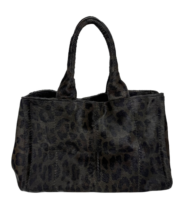 Prada Cheetah Calf-Hair Top Handle Bag