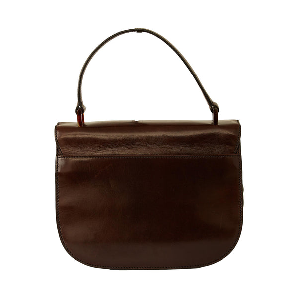 Prada Brown Tortoise Latch Top Handle Bag