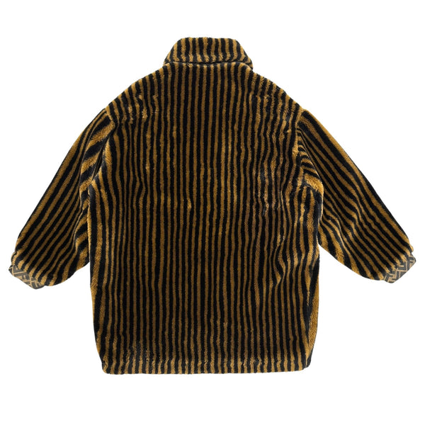Fendi Brown Striped Logo Coat