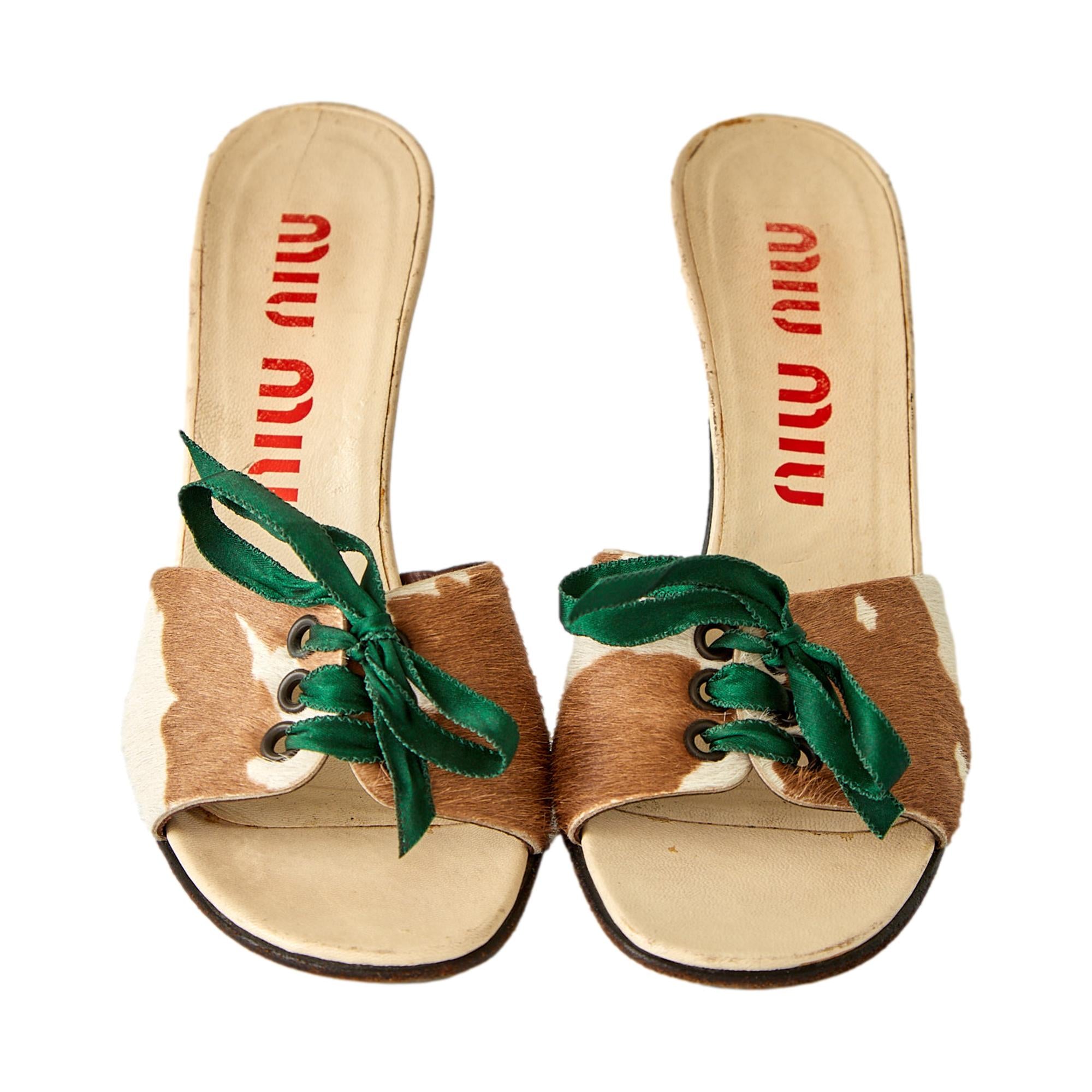 Miu Miu Cow Print Ribbon Heels – Treasures of NYC