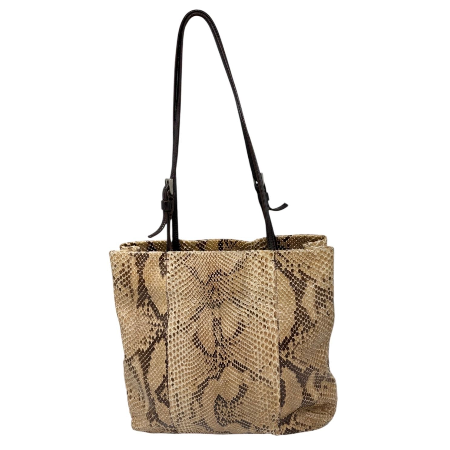 Prada Tan Snakeskin Shoulder Bag