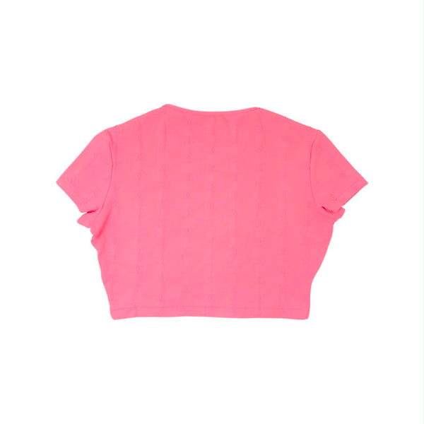 Chanel Pink Logo Crop Top