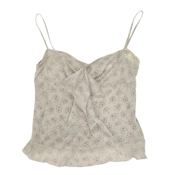 Chanel Floral Ruffle Tank Top