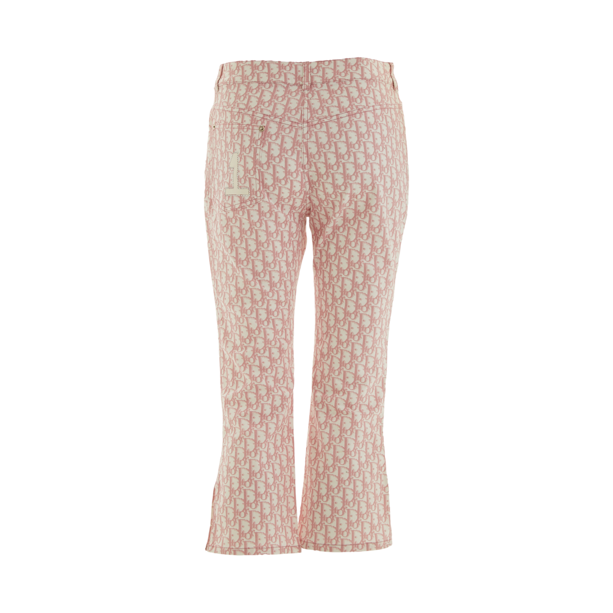 Dior Pink Logo Flared Capri Pants