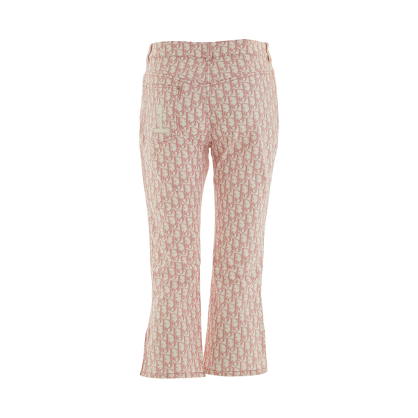 Dior Pink Logo Flared Capri Pants