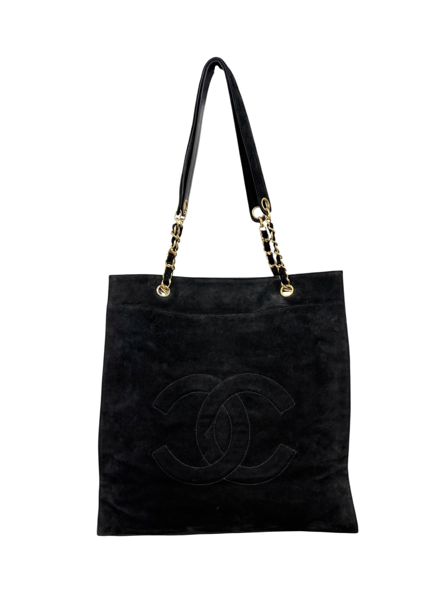 Chanel Black Suede Shoulder Tote