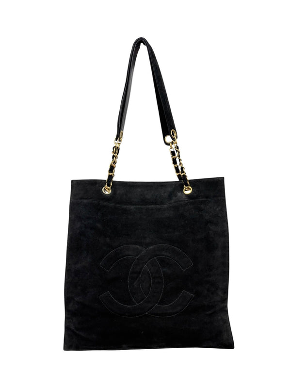 Chanel Black Suede Shoulder Tote