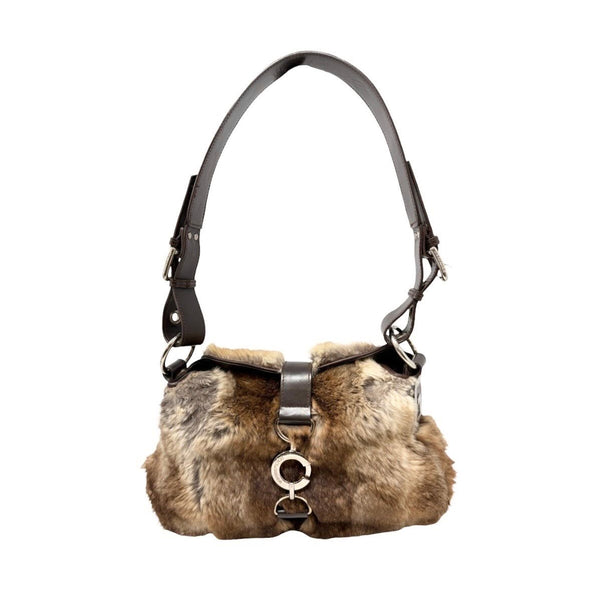 Dolce & Gabbana Fur Logo Mini Shoulder Bag