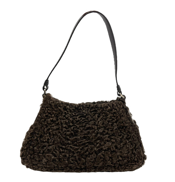 Prada Brown Persian Lamb Shoulder Bag