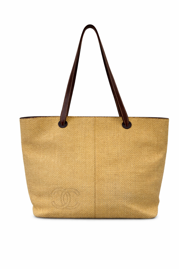 Chanel Tan Straw Shoulder Bag