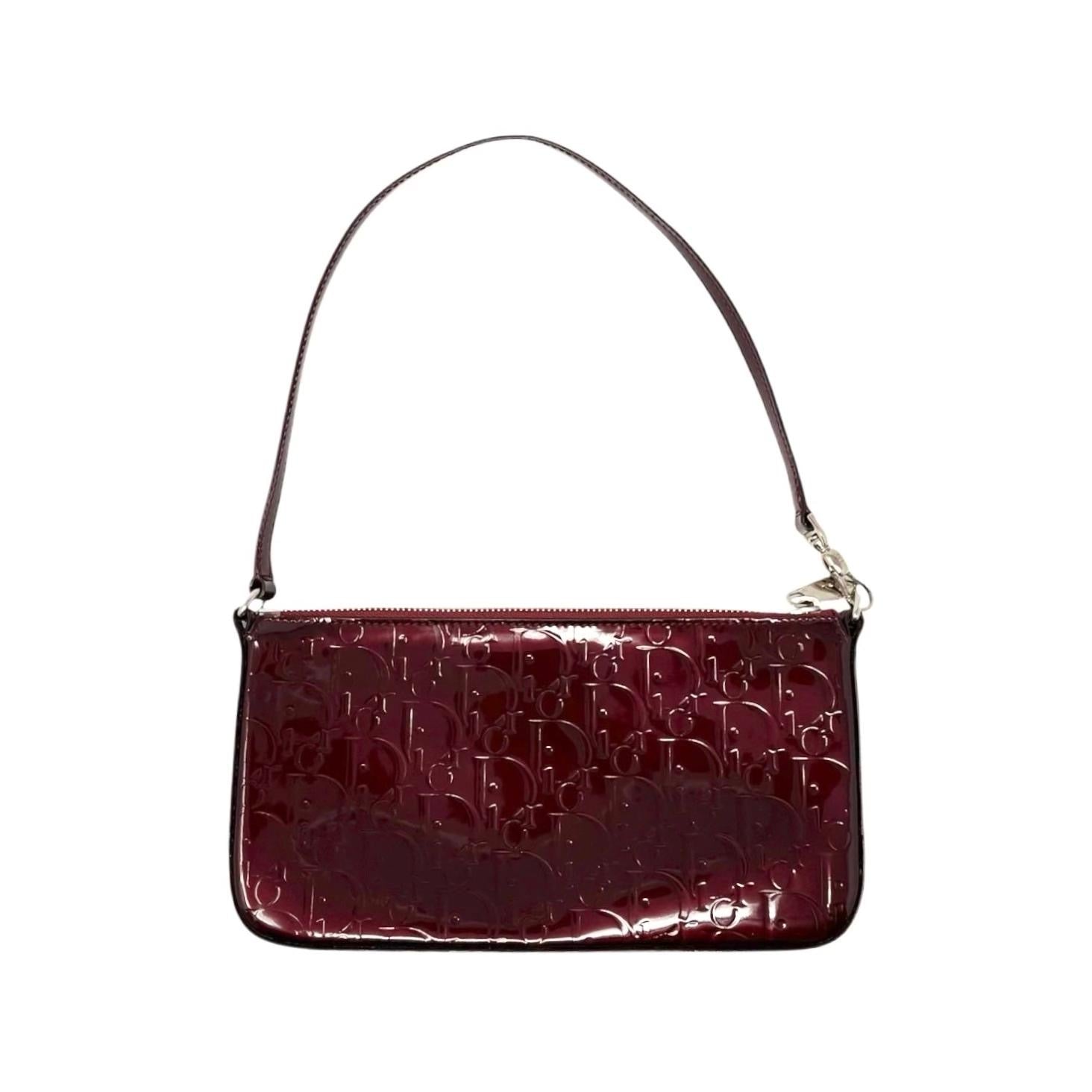 Dior Burgundy Patent Shoulder Bag