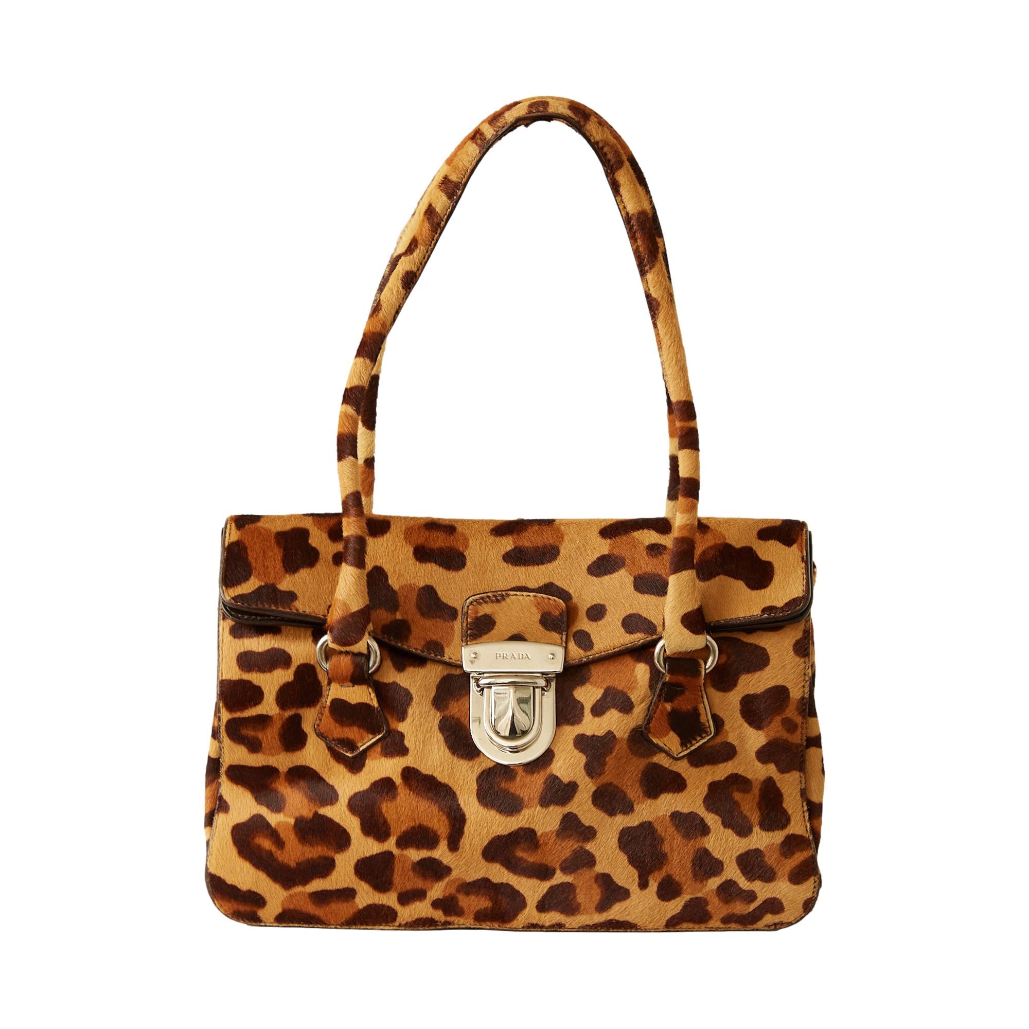 Prada Cheetah Calf-hair Shoulder Bag