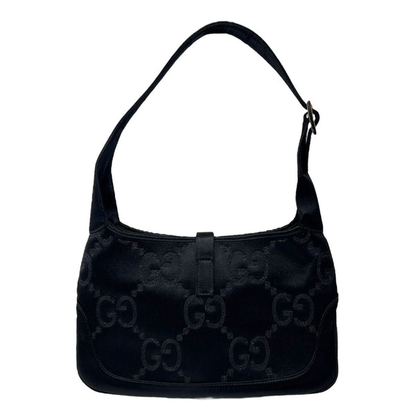 Gucci Black Satin Embroidered Jackie Bag