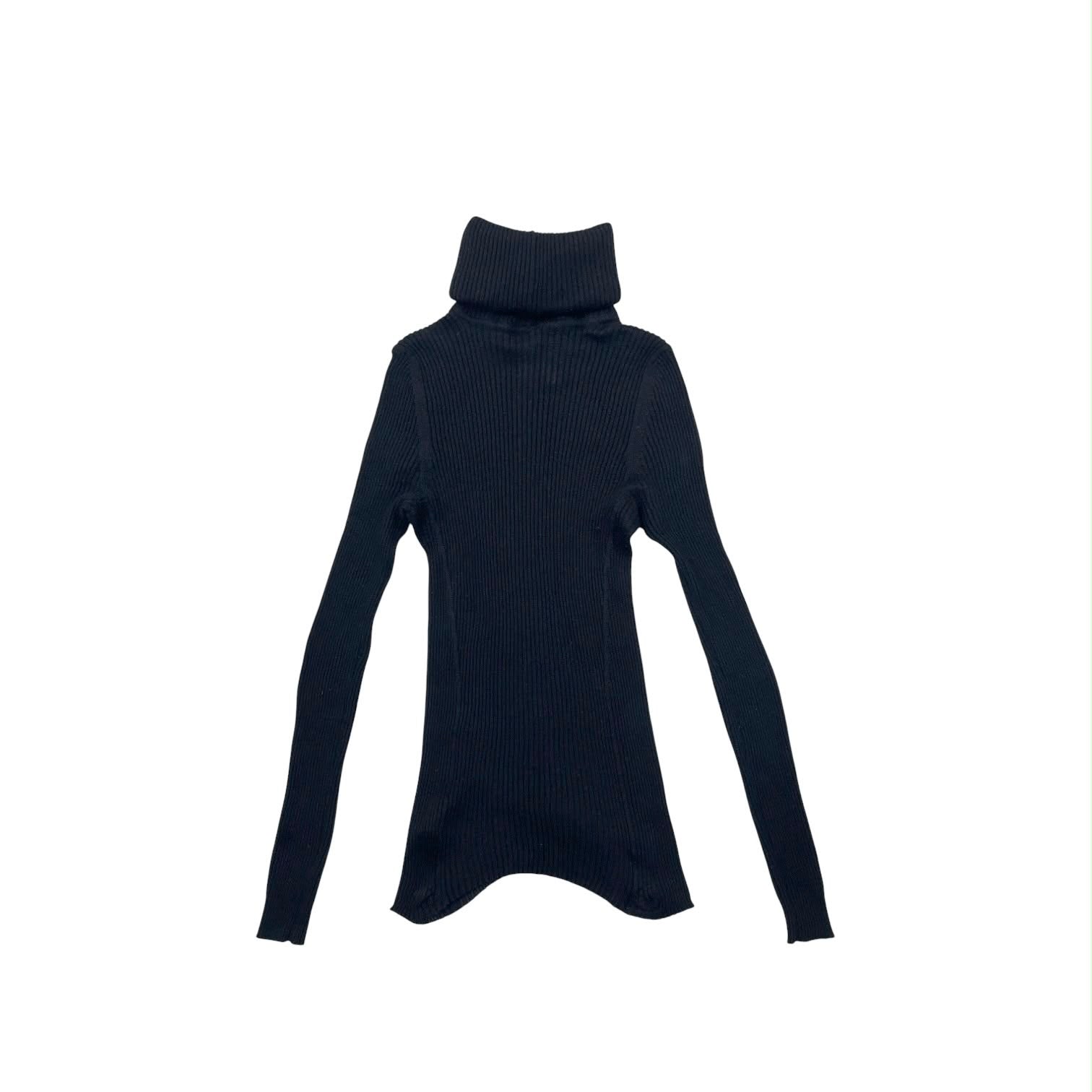 Chanel Black Logo Turtleneck Sweater